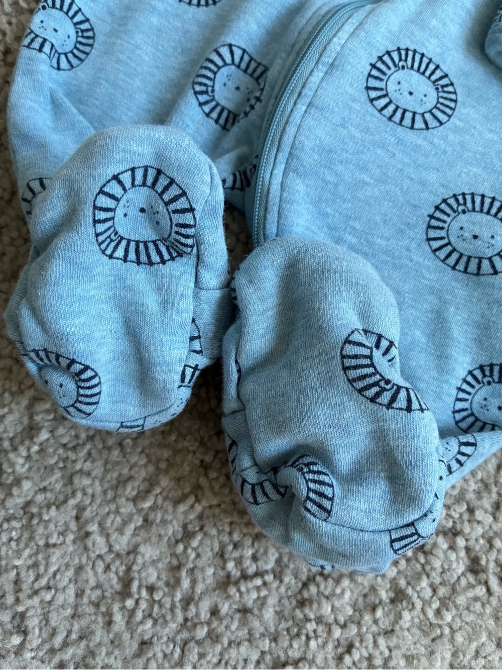 Petit Lem 3-Pack Footed One-Pieces in Black, Light Blue, and Light Gray - Picture 10 of 16